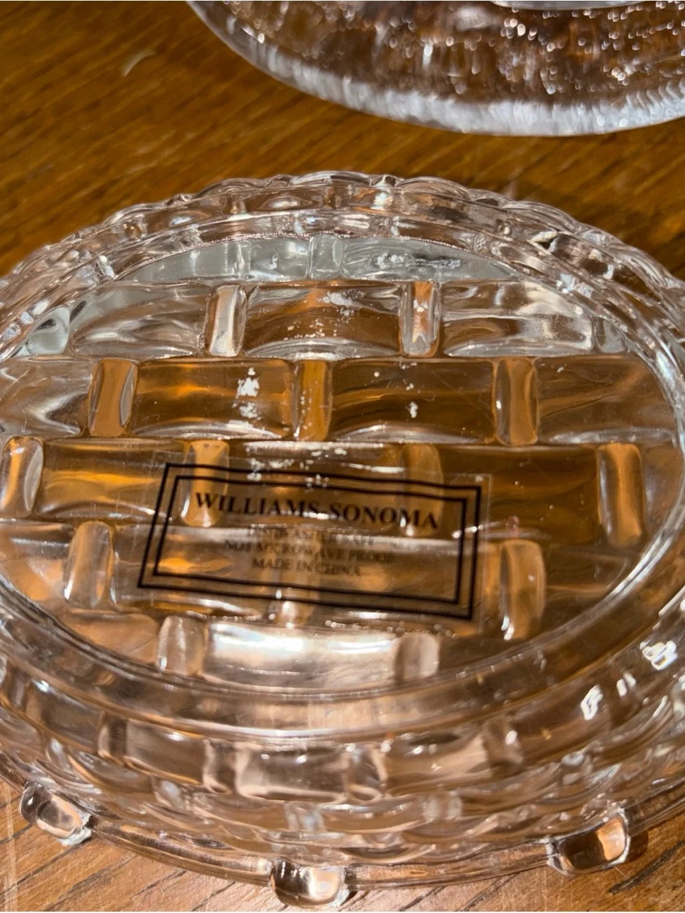 Glass Bunny On Nest Williams Sonoma with Tag Easter Glass Rabbit